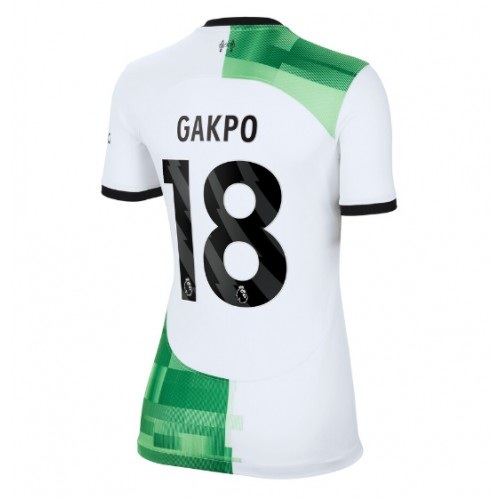Fotballdrakt Dame Liverpool Cody Gakpo #18 Bortedrakt 2023-24 Kortermet